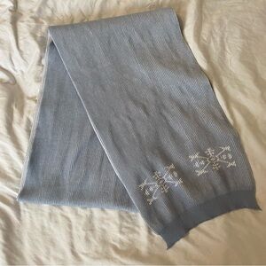 Light Blue Scarf with Snowflake Design